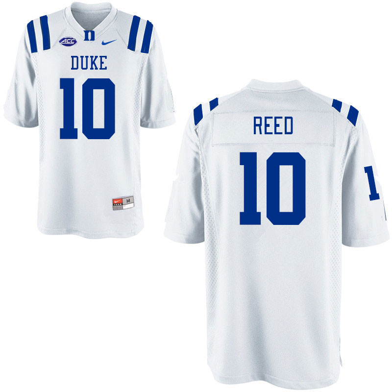 Men #10 Tyshon Reed Duke Blue Devils College Football Jerseys Stitched-White